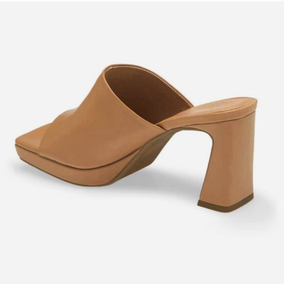 Trish Lucia Tan Square Toe Block Chunky Heels Platform Slip On Mules Size 10 NWT - Picture 11 of 11